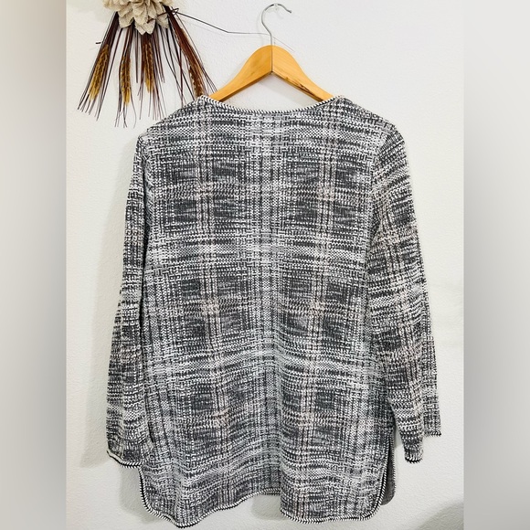 Max Studio Tweed Long Sleeve Pocket Tunic Top Size XL - Picture 4 of 6